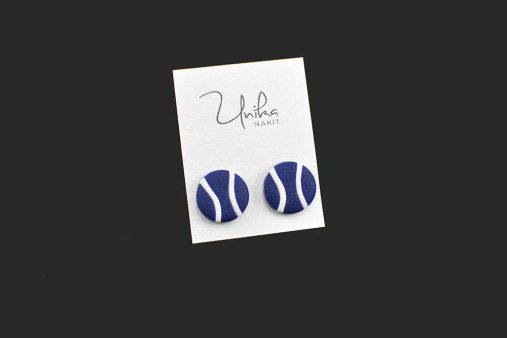 temno modri beli uhani mornarski - Unika Nakit