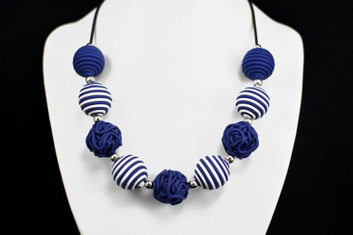 temno modra verižica Mornar Kroglice - Unika Nakit