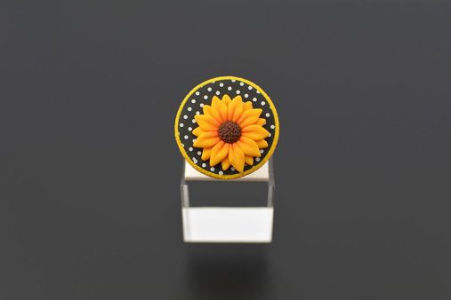 ročno izdelan unikatni prstan sončnica - Unika Nakit