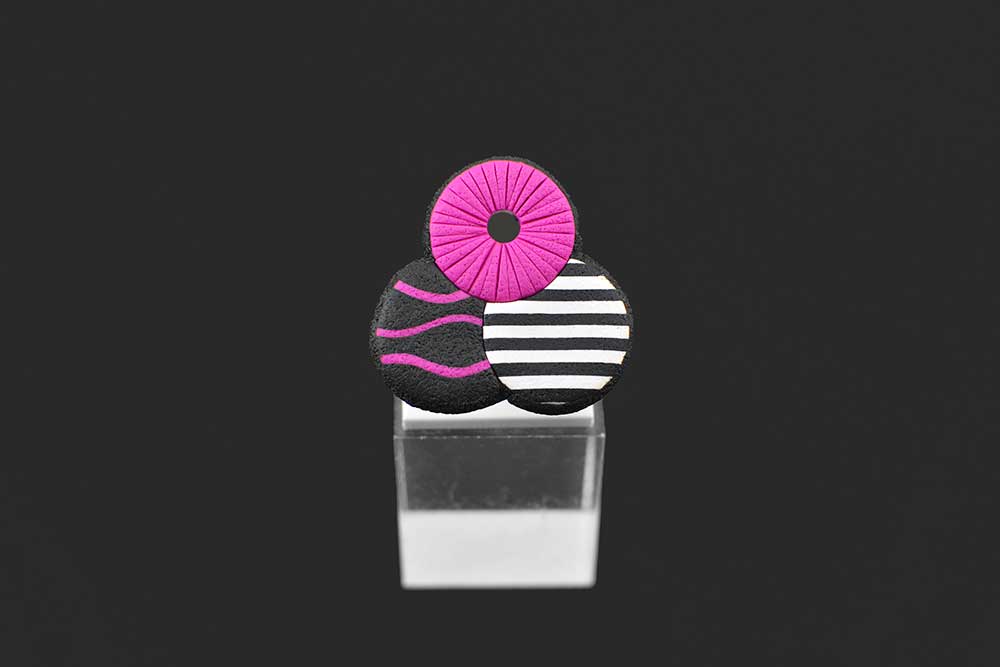 Ročno izdelan prstan pink Krone - Unika Nakit