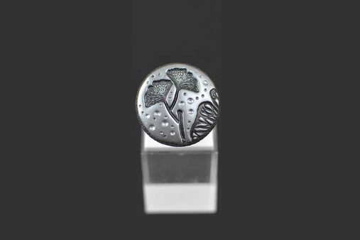 Unikatni prstan ginko okrogli - Unika Nakit