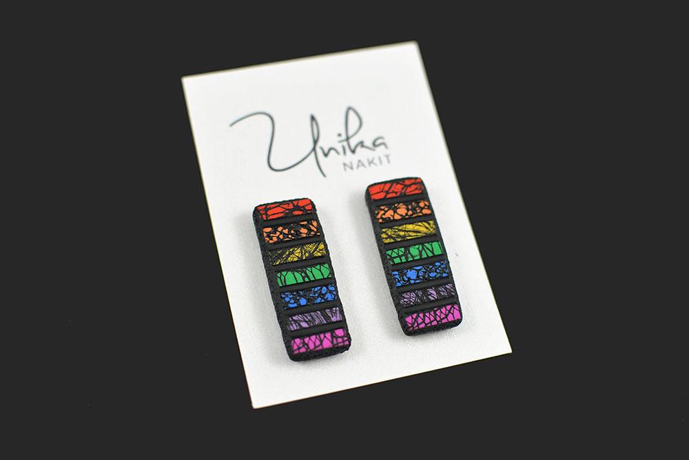 unikatni podolgovati uhani pisani - Unika Nakit