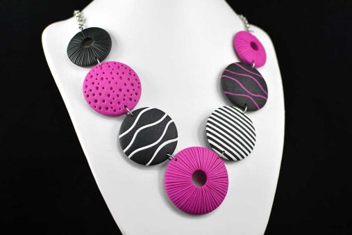 ročno izdelana verižica pink Krone + Unika Nakit