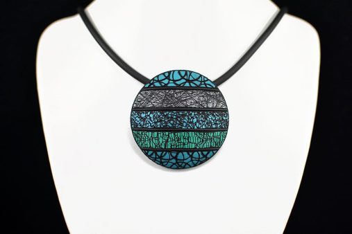 unikat modro zelena turkiz verižica - Unika Nakit