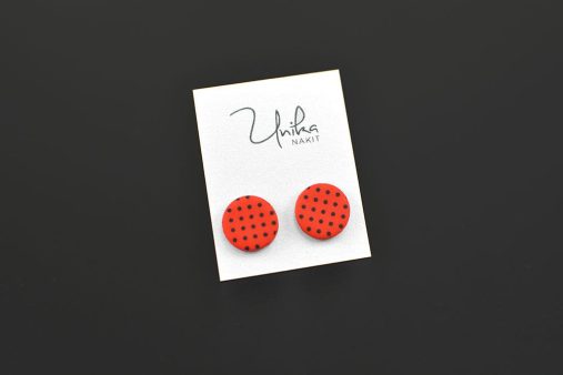 Mali rdeči uhani Pika - Unika Nakit