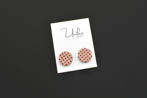 mali roza uhani pika - Unika Nakit