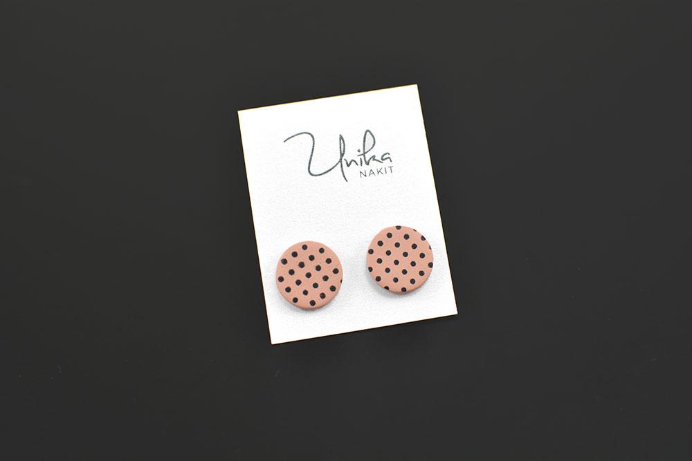 mali roza uhani pika - Unika Nakit