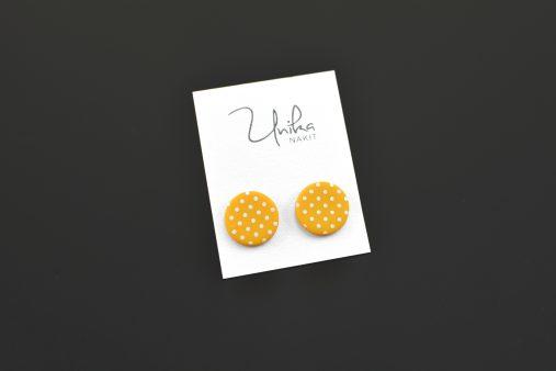 mali rumeni uhani pika - Unika Nakit