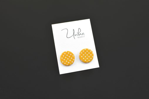 mali rumeni uhani pika - Unika Nakit