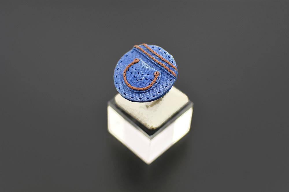 Okrogel unikatni prstan Jeans, prstan kavbojke - Unika Nakit