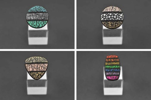 unikatni prstan ročno izdelani mozaik Mor 2- Unika Nakit