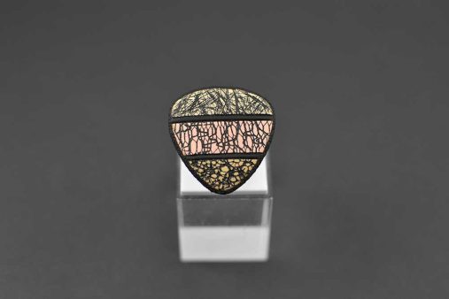 unikatni prstan roza bež mozaik Mor, Unika Nakit