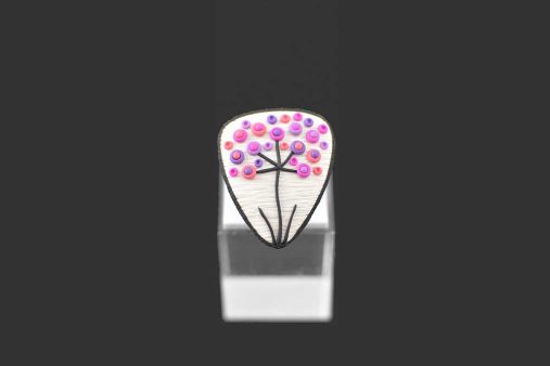 unikatni pink viola prstan Trees - Unika Nakit