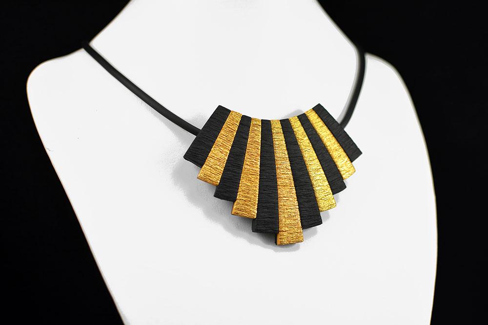 elegant verižica zlata črna + Unika Nakit