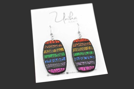 unikatni viseči uhani pisani Mor - Unika Nakit