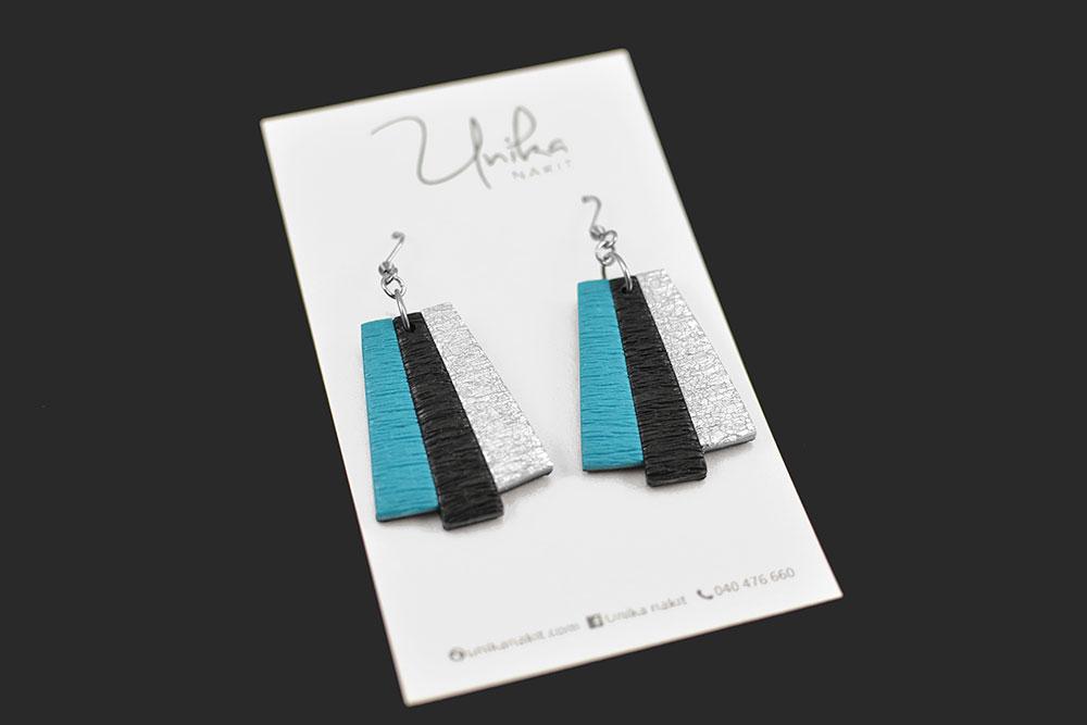 Ročno izdelani unikatni viseči uhani turkiz Elegant - Unika Nakit