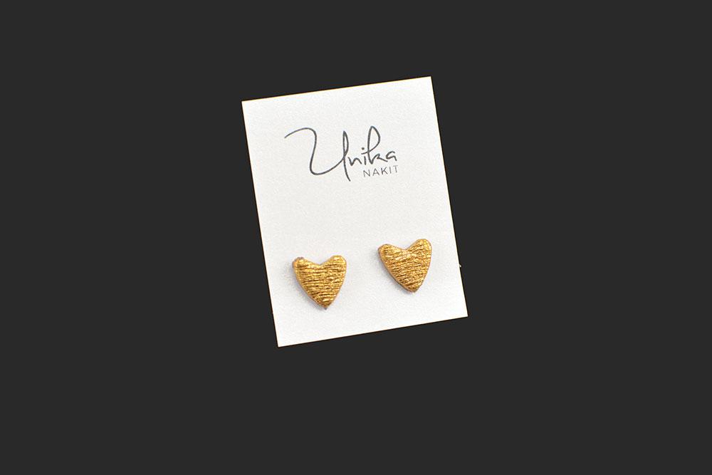 mali uhani srček zlati - Unika Nakit
