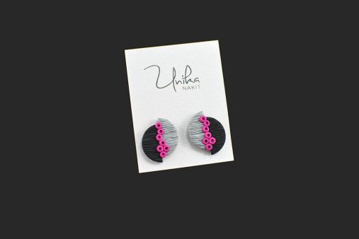 mali uhani unikatni pink neos - Unika Nakit