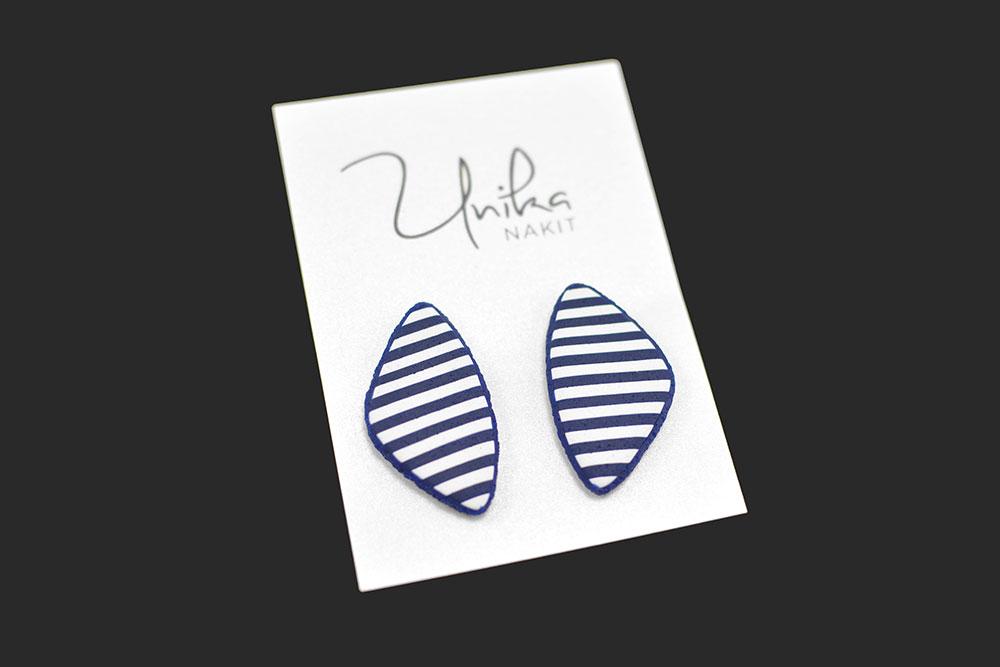 unikatni uhani Mornar črtasti - Unika Nakit