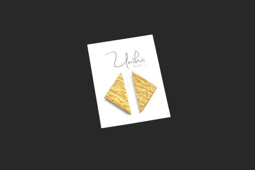 unikatni mali trikotni uhani zlati - Unika Nakit