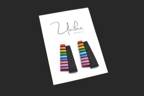 unikatni pisani uhani Elegant Disko - Unika Nakit