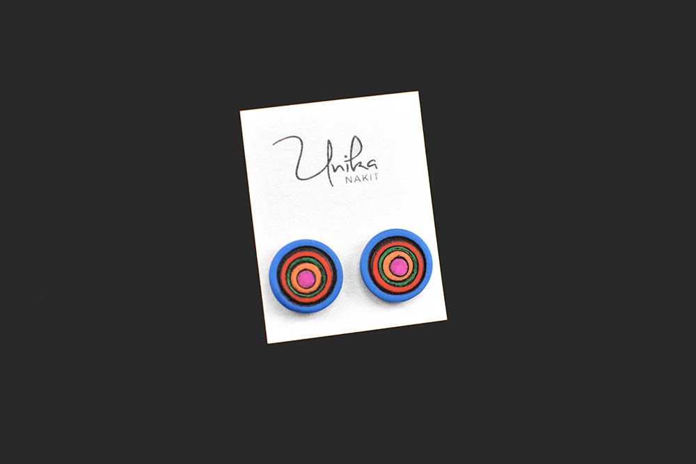 unikatni ročno izdelani mali uhani rez - Unika Nakit