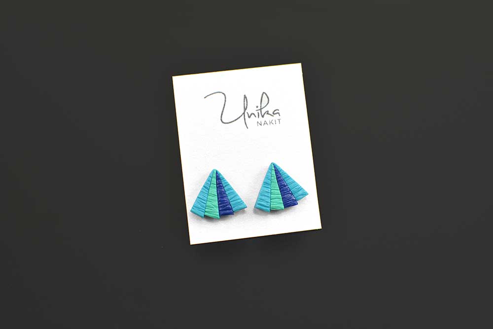 unikatni modro zeleni turkiz uhani mali Unial - Unika Nakit