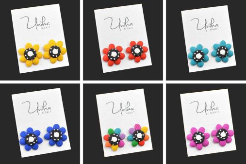 Ročno izdelani uhani Cvetka - Unika Nakit