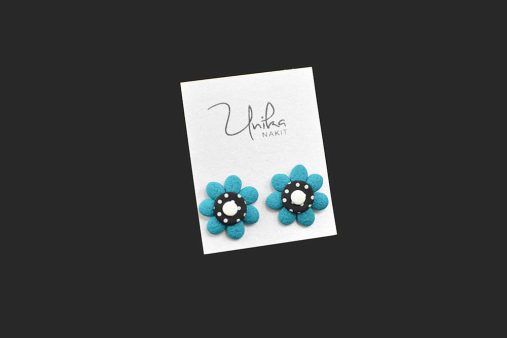 ročno izdelani uhani turkiz Cvetka - Unika Nakit