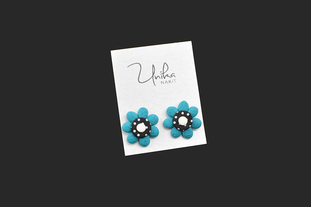 ročno izdelani uhani turkiz Cvetka - Unika Nakit