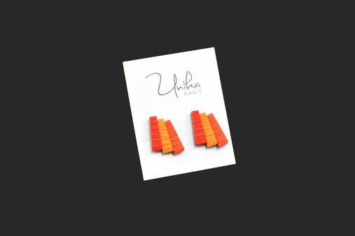 unikatni mali uhani oranž rumeni Elegant - Unika Nakit