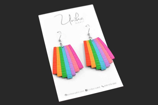 unikatni viseči uhani pisani Elegant - Unika Nakit