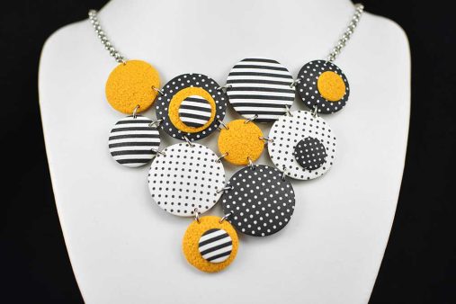 unikatna verižica rumena povezana plast - Unika Nakit