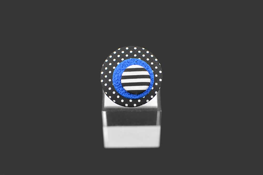 unikatni prstan modri pika plast - Unika Nakit