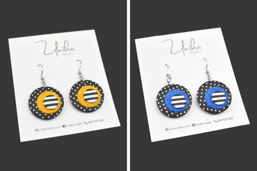 unikatni viseči uhani Pika Plast 1 Unika Nakit