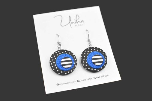 unikatni viseči uhani modri pika plast - Unika Nakit